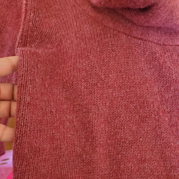 Converse One Star Sweater Womens Medium Cowl Neck Long Sleeve Maroon Red - Picture 15 of 15